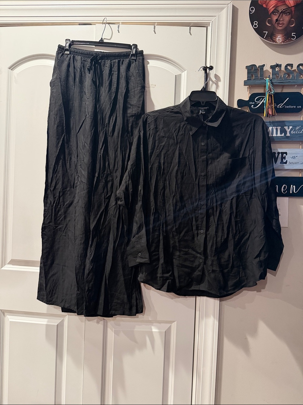 Streetwear Society Black Two-Piece Pantsuit Set